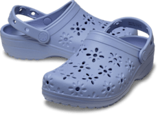 Classic Floral Cut-Out Clog - Blue Haze