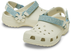 Kids’ Classic Denim Flower Adjustable Backstrap Clog - Summit White