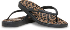 Miami Round Toe Animal Flip - Black/Sepia/Leopard