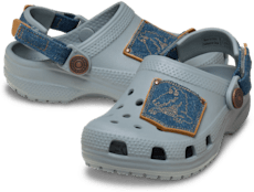 Toddler Classic Denim Adjustable Backstrap Clog - Concrete