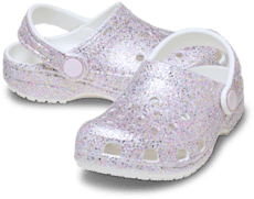 Toddler Classic Fantasy Glitter Clog - White