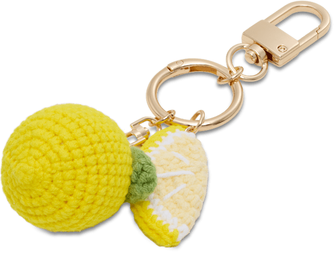 Crochet Lemon Bag Charm - Yellow