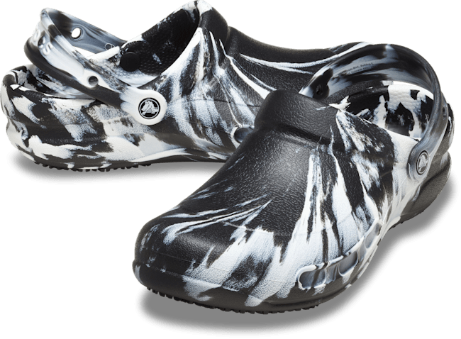 Bistro Marbled Work Clog - Black / White