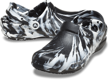 Bistro Marbled Work Clog - Black / White