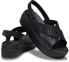 Brooklyn 4U Cross Strap Sandal - Black