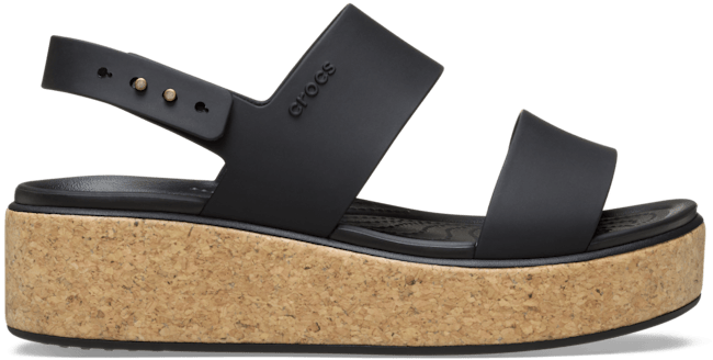 Brooklyn Cork Low Wedge - Black / Black