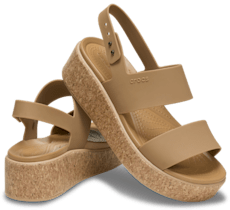 Brooklyn Cork Low Wedge - Umber