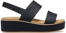 Brooklyn Matte Wrap Low Wedge - Black/Cashew