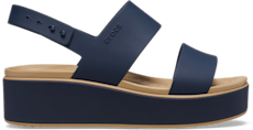 Brooklyn Matte Wrap Low Wedge - Navy/Cashew