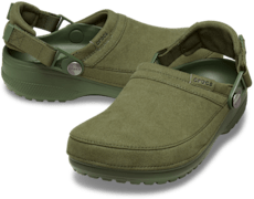 Classic Crafted Vegan Suede Clog - Army Green