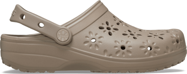 Classic Floral Cut-Out Clog - Taupe