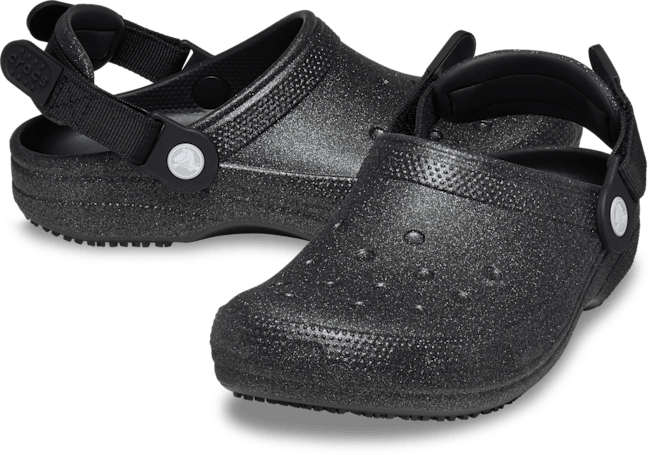 Classic Work Graphic Clog - Black Glitter