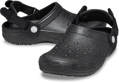 Classic Work Graphic Clog - Black Glitter