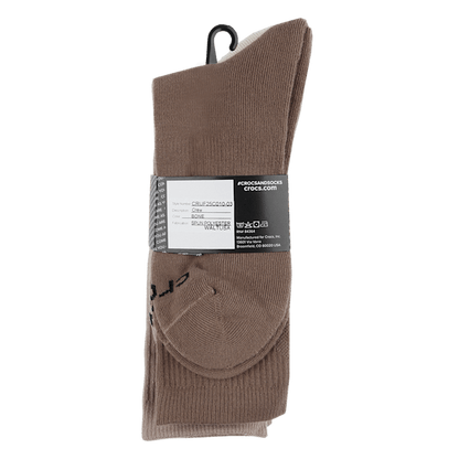 Crocs Socks Crew Texture Logo 3-Pack - Bone / Taupe