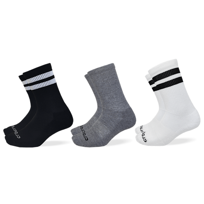 CrocsSocks Crew Large Stripe 3-Pack - Black / Multi
