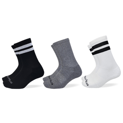CrocsSocks Crew Large Stripe 3-Pack - Black / Multi