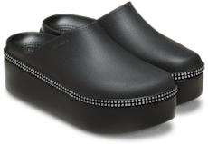 Dylan Platform Diamante Clog - Black