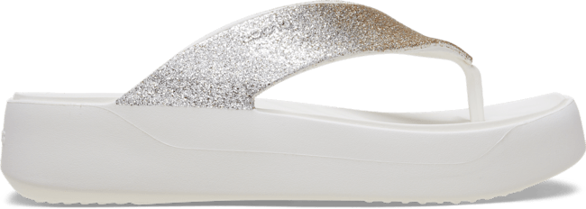 Getaway Chunky Glitter Platform Flip - White