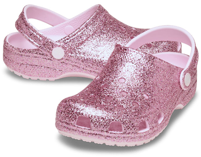 Kids' Classic Chunky Glitter Clog - Pink Milk