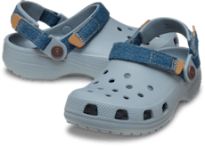 Kids' Classic Denim Adjustable Backstrap Clog - Concrete