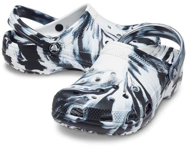 Kids' Classic Marbled Clog - Black / White