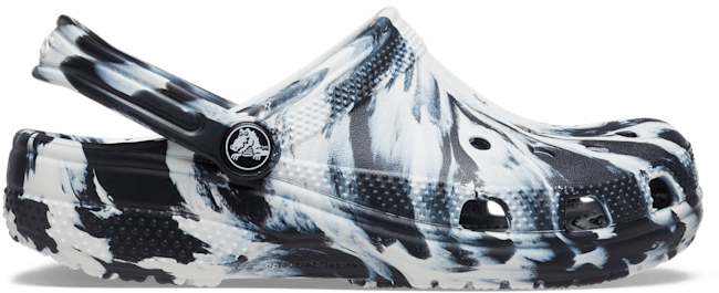 Kids' Classic Marbled Clog - Black / White