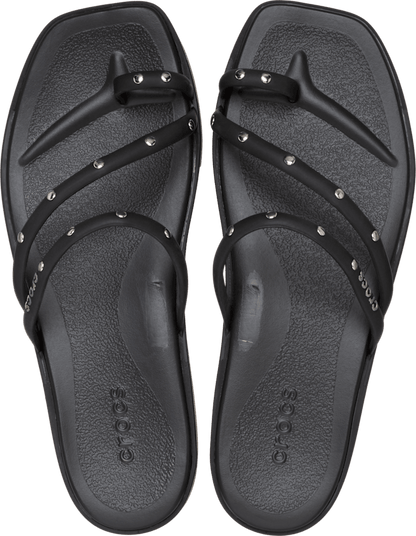Miami Studded Toe Loop Sandal - Black