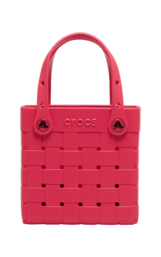 Small Basket Woven Tote - Digital Raspberry