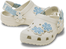 Toddler Classic Denim Flower Adjustable Backstrap Clog - Summit White