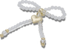Beaded Bow with Gold Heart