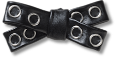 Black Grommet Studded Bow