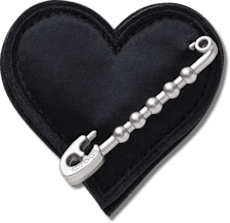Black Heart with Safety Pin