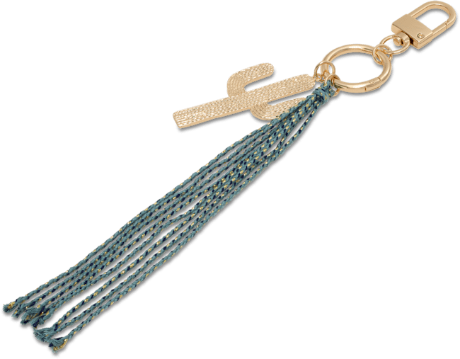 Cactus Tassel Bag Charm - Gold / Multi