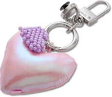 Double Heart Bag Charm - Pink