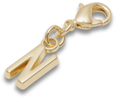 Gold Letter N Charm