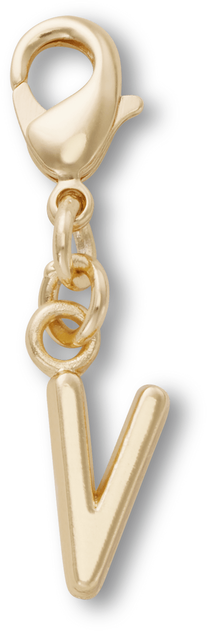 Gold Letter V Charm