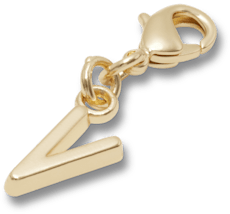 Gold Letter V Charm