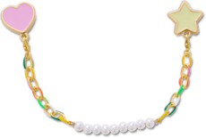 Pearl and Rainbow Bag Chain - Pink Multi