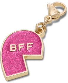 Pink Glitter BFF Charm Left