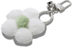 Plush Daisy Bag Charm - White / Green