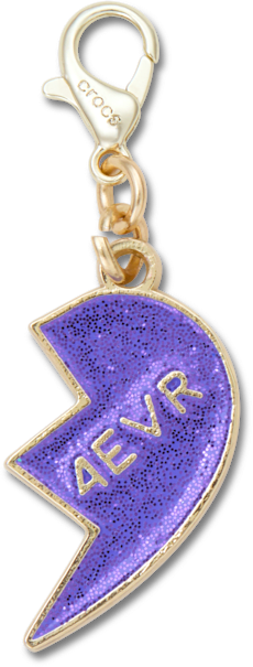 Purple Glitter BFF Charm Right