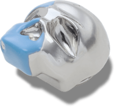 Silver and Blue Enamel Skull